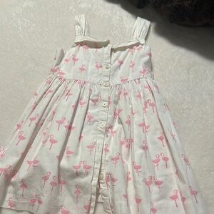Flamingo Print Button-Down Dress